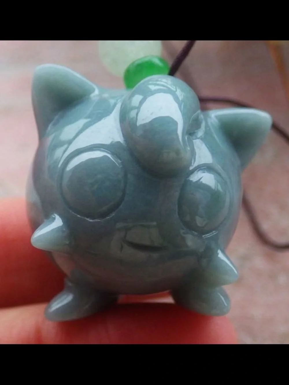 Certificate jadeite Jade cute cartoon green Pokemon jigglypuff pendant circle
